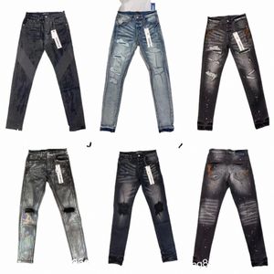 Lila Jeans Denimhose Herren Jeans Designer Jean Men Black Hosen High-End-Qualität Straight Design Retro Streetwear Casual Swatpants Designer Jog Q989#