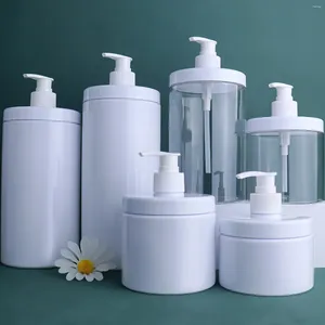 Depolama Şişeleri 300ml/500ml şeffaf şişe sıvı konteyner sabun dağıtıcı şampuan losyon duş jel geniş ağız el yıkama