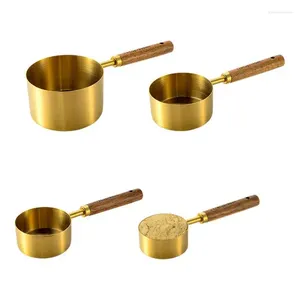 Strumenti di misurazione Tazze Set 4 pezzi Cucchiaio multiuso impilabile Torta Cottura Farina Tazza per alimenti Maniglia per la casa Gadget da cucina Forniture