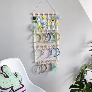 Jewelry Pouches Wood Stick Kids Headband Organizer Wall Hanging Replacement Portable Household Preschool Storage Holder Rack Accessories