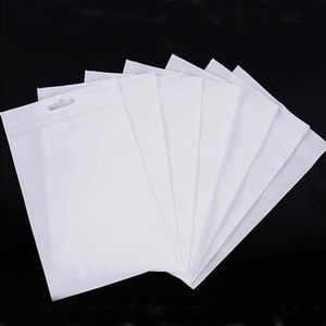 100pcs/ lot white clear zipperプラスチックパッケージバッグジッパー付きセルフシール透明なジップポリパッケージバッグハングホール11サイズgggen