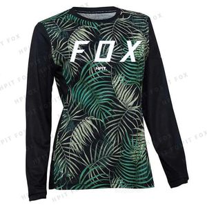 Herrt-shirts 2022 Cross Country Mountain Bike Jersey Women Downhill Jersey Hpit Fox Mountain Mtb Shirt Cross Country Jersey Ladies Sweatshirt T89