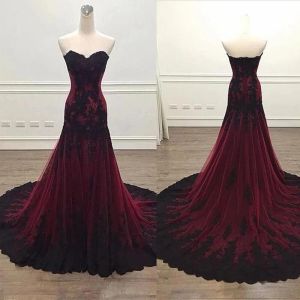 2023 Abiti da sposa Burgundy Mermaid Burgundy Mermaid Abito da sposa APPLICA APPLICA TRENO SCAPLA SCHECCHI