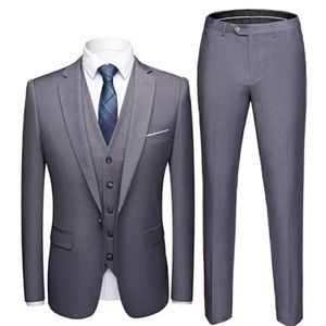 Herrenanzüge, Blazer, Grau, elegante Jacke, Hose, Weste, 3-teilig, Bräutigam, Smoking, Blazer, Hose, Herren-Sets für Hochzeit, Gentleman, Partykleidung, männliche Kleidung 231116