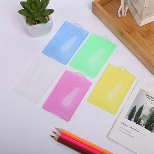 Card Holders 1PCS Unisex ID Cover Candy Color Transparent Plastic Business Holder Case Student Bus Cards Protection