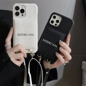 Klassiskt märke Phonecase Designer iPhone 14 Pro Max -telefon täcker kvinnor lyxiga crossbody fodral för iPhone 14pro 13 pro max 11promax fall