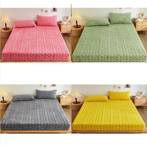 Madrass Pad Coral Velvet Bedlese Bedstraste Milk Protective Cover Winter Plush Insulation 231116