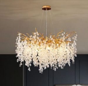 Lustres de cristal de luxo moderno para lâmpada de decoração de sala de estar sala de jantar hall hall hall luminagem pendurada d33