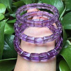 Filo di cristallo naturale viola Bracciale fila a mano femminile lavanda ametista giada viola Pulseras Para Parejas