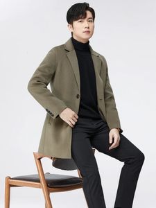 Męskie płaszcze okopowe 2023 Highend Coat 100 Pure Wool Business Suit Autumn and Winter Leisure AllMatching Jacket Zwykle 231115