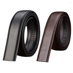 Belts 1pc High Quality Luxury Men's Leather Automatic Ribbon Waist Strap Black Belt Without Buckle Suit For Vintage Jeans