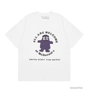 Projektant Fashion Clothing Luksusowe koszulki Tshirty CPFM Cacus Jack Purple gładki koktajl Dudu Milk CO BR ed krótki rękaw Czysty bawełniany okrąg