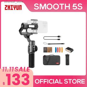 Estabilizadores ZHIYUN Oficial Smooth 5S Estabilizador portátil de 3 eixos Gimbals de smartphone ao ar livre para iPhone 14 Pro Max/iPhone 13/ Q231116