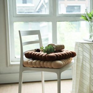 Pillow Tatami Biscuit Shape Living Room Thick Solid Color Plush Bedroom Girl Decor Dressing Table Chair