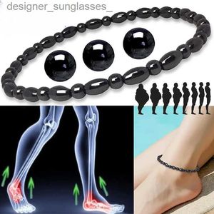 Anklets magnetisk viktminskning Effektiv anklettarmband svart gallsten hematit stimulerande akupoints therery artrit smärta reliefl231116