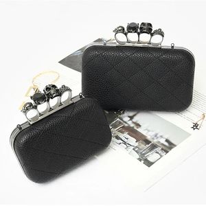 Avondtassen Portemonnee Kleine Knucklebox Lederen Party Knuckle Box Dames Huwelijksceremonie Koppelingen Zwarte Clutch voor Dames 231115