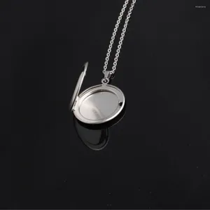 Chains 20Pcs/Lot Mirror Polish Stainless Steel DIY Round Po Picture Frame Locket Pendant Necklace For Women