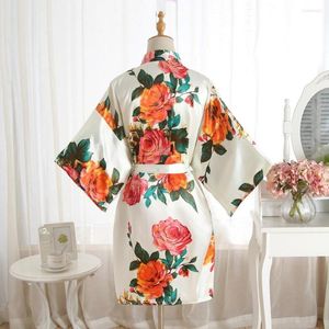 Kvinnors sömnkläder sexig brud kimono siden satin mantel kvinnor badrock bröllop syster mor till brudgummen brudtärna kläder