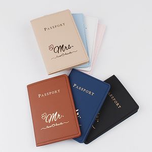 DHL100pcs Card Holders Love Mr Letter Printing PU Travel Passport Cover Mix Color