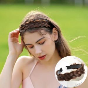 Fashion Braid Headband Wig Invisible Headband Handmade Head Hoop Hair Styling Headwear Accessories Gift 12 LL