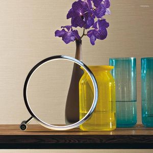 Lampy stołowe Nowoczesne okrągłe biurko Lampa dotyk dotknij Dimmer aluminium akryl wysokiej jakości pokój mieszkalny biuro