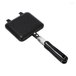 Pannor dubbelsidig sandwichpanna non-stick foldble grill stek för bröd toast frukostmaskin våffla pannkakakök leveranser