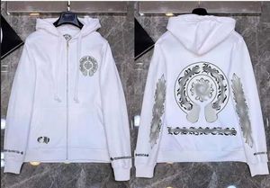 Tasarımcı Hoody Chrome Erkek Giyim Giysileri Kadın Kalp Hoodies Ch Çapraz Çiçek Ön Baskılı At Nalı Cep Zipper Jackts Chromees Hearts Coats H4