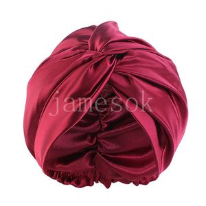 Elastische Nachahmung Seide Kreuz-twisted Dusche Caps Doppel Nacht Schlaf hut Muslimischen Damen Elastische Turban Kappe de102