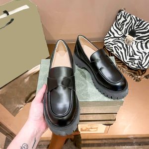 shoes designer shoes women formal shoes retro round toe chunky heels leather loafers two wear arches slip flats with box HUI