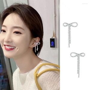 Dangle Earrings Fashion Super Fairy Shiny Bow Ear Bone Clip Personality Trend Inlaid Simple And Beautiful Without Pierced Ears