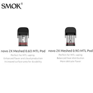 RETAIL !! Smok Novo 2x Meshed Replacement Pod Cartridge Meshed 0,9Hm 2ml 3st/Pack för Novo 2/Novo 3/Novo 2S Kit E-Cigarette Vaporizer Authenticic