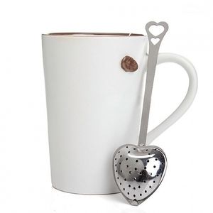 Heart Shaped tea infuser Mesh Ball Stainless Strainer Herbal Locking Tea Infuser Spoon Strainer Steeper Handle Shower Table Tool C14