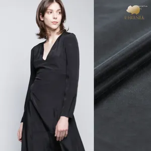 Clothing Fabric 110cm Heavy Black Silk 42mm Sand Wash Satin Solid Color Dress Material Wholesale Cloth