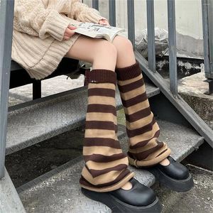 Women Socks Stocking Cap For Opaque Tights Girls Japanese Kawaii Knit Boot 90s Solid Knee High