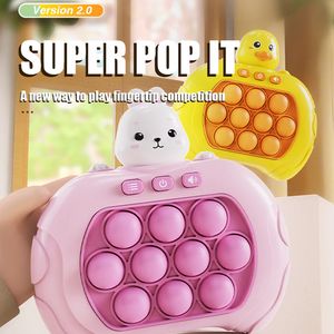 New Fashion Hot Selling Electronic Pop it Light Fidget Game Quick Push Bubble Game Handle Anti-Stress Toys Reaction Exercise Relieve Stress Toys with 999 levels