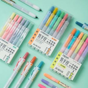 Marcadores 24 cores retráteis marcadores caneta recarregável retro / macio / macarons kawaii fluorescência caneta marcadores escola material de escritório 231116