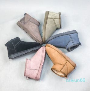 Women Winter Ultra Mini Boot Platform Boots For Women Men Real Leather Classic Warm Ankle Fur Booties Winter Short Snow Boot Shoes