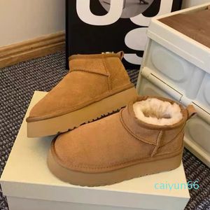 Boots Classic Platform Boots Booties Suede Shearling Platform Slippers Women Platform Boot Black Chestnut Antilope Brown