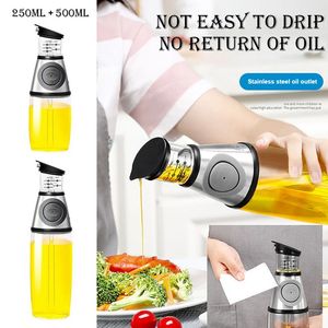 Ört kryddverktyg 1 2st Oil Sprayer Superior Clear Glass Vinegar Jug Dispenser Meter Kök Stor öppning Fyllning Rengöring 250 500 ml 231116