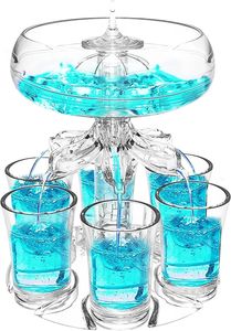 Wine Glasses Party Drink S Dispenser with 6 Set Acrylic Holder Drinking Game Tool Family Gathering Bar Glass 231115