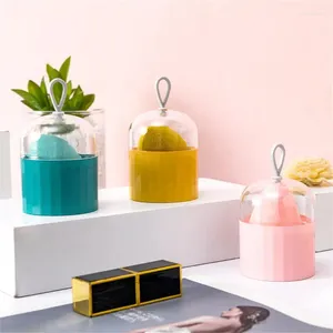 Storage Boxes Portable Cosmetics Box Puff Waterproof Dustproof Stand Beauty Tools Drying Bracket