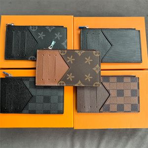 Top quality brown flower M30271 card holder Wallets passport holders luxurys Designer small Women mens Purses Genuine Leather Purse key pouch wristlets card case