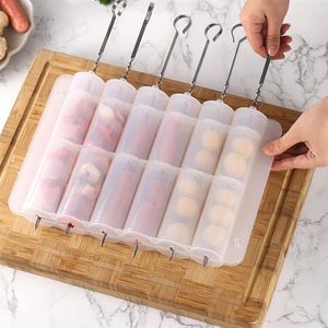 BBQ Tools Accessories 1 Set Creative Meat Skewer Machine Quick Wear Tool Device Mutton String Piercer Barbecue 230414
