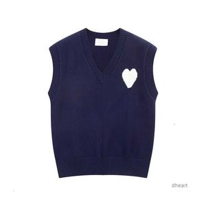 Amis Paris Modedesigner Amisweater Weste Rotes Herz bedruckter Pullover Sport Casual Herren und Damen Base Top Amishirt Q7k4