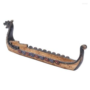 Dekorative Figuren 3 x Drachenboot-Räucherstäbchenhalter, handgeschnitzte Räuchergefäß-Ornamente, Retro-Brenner, traditionelles Design