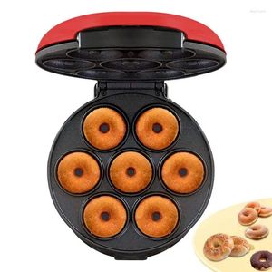 Pişirme Kalıpları Mini Donut Maker Makinesi Çift Taraflı Isıtma 7 Donut Yapma Taşınabilir Kahvaltı Kek Waffle Ev Aletleri