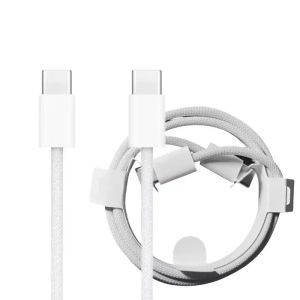 1M 2M 60W PD Новый плетеный кабель USB C к USB C для передачи данных лучшего качества для iPhone 15 Pro Max Plus Type C Кабель для быстрой зарядки с упаковкой 12 LL