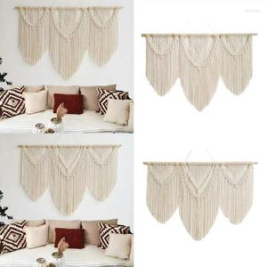 Tapestries Big Macrame Wall Hanging Tapestry With Tassels Hand Woven Nordic Style Lace For Living Room Bedroom House Art Boho Decoration