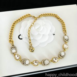 Marca de luxo carta vintage pingente colar designer para mulheres corrente 18k banhado a ouro colar designer jóias acessórios presente