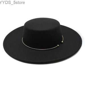 Chapéus de aba larga Bucket Chapéus Clássico 10cm Aba Larga Fedora Chapéu Vintage Estilo Francês Chapéus de Feltro Hepburn Vento Elegante Vestido de Noiva Caps YQ231116